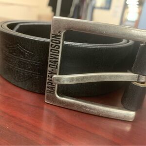 Harley-Davidson Embossed Black Leather belt